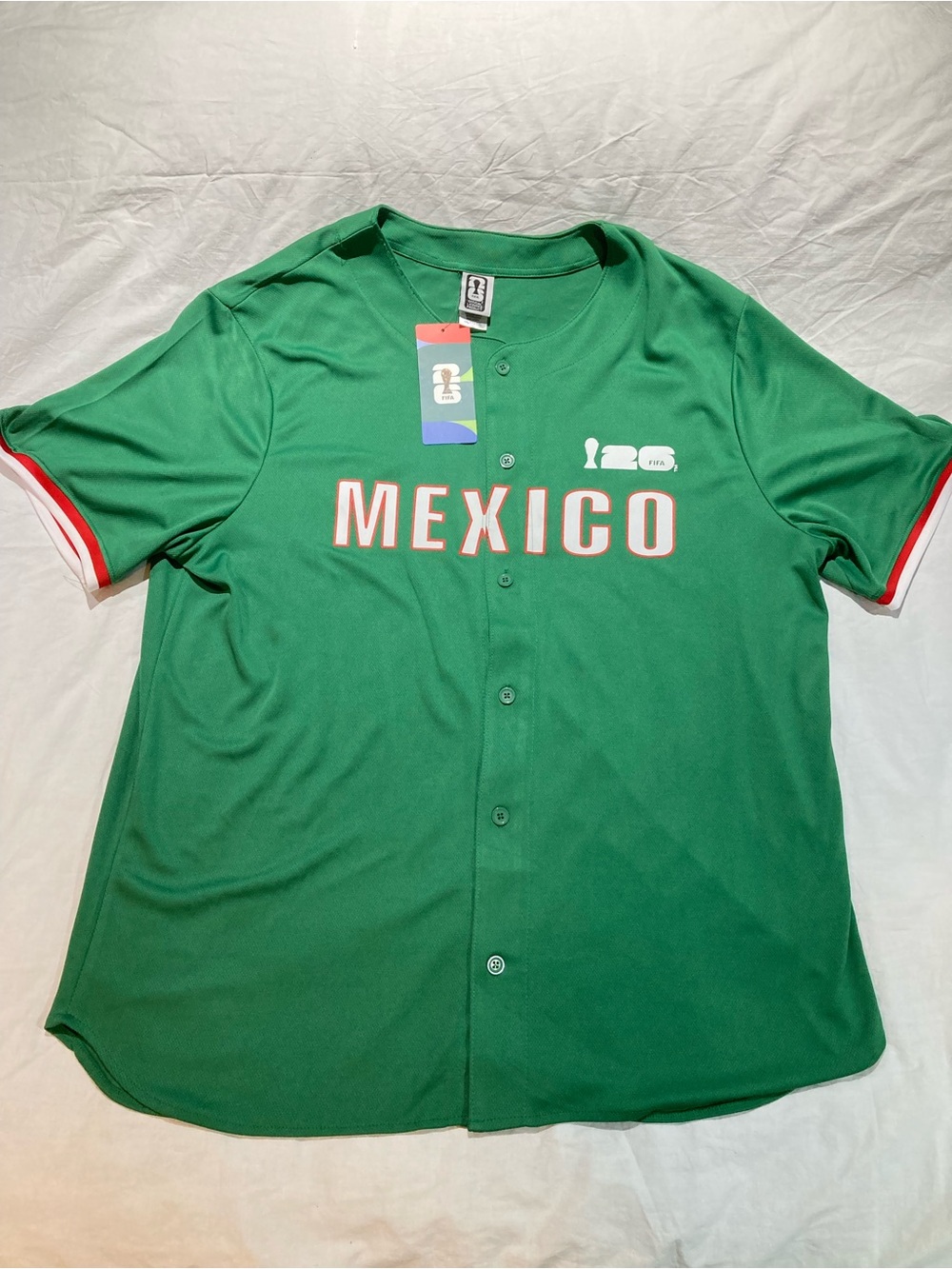 2026 FIFA World Cup Mexico Baseball Jersey, Men’s size 2X, NWT!